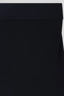 Navy blue stretch cotton boxers with contrast piping