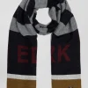Navy blue striped scarf