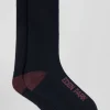 Navy blue striped stretch cotton socks