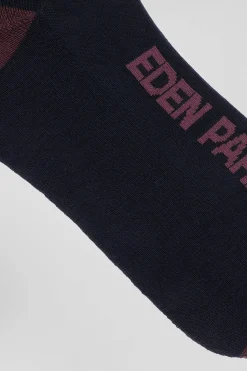 Navy blue striped stretch cotton socks
