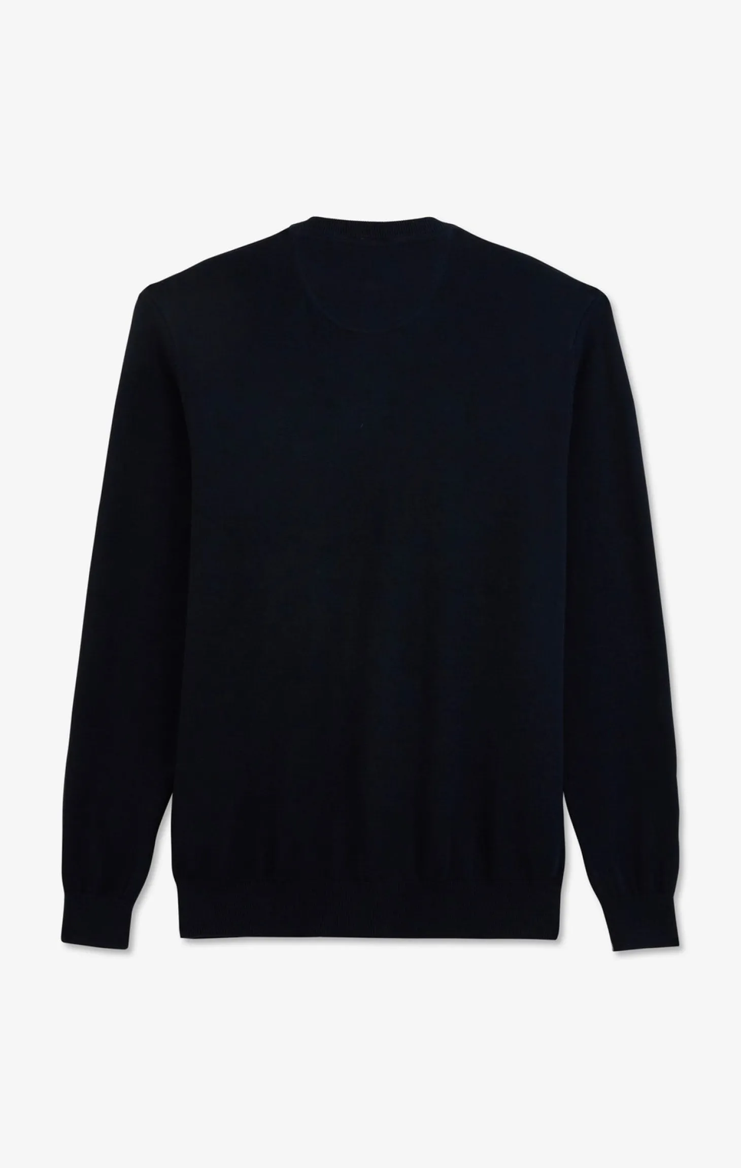 Navy blue V-neck cotton jersey jumper
