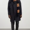 Navy blue waterproof trench coat