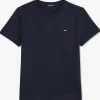 Navy blueT-shirt with embroidered bow tie on the back