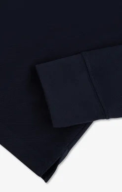 Navy cotton polo with contrasting neck