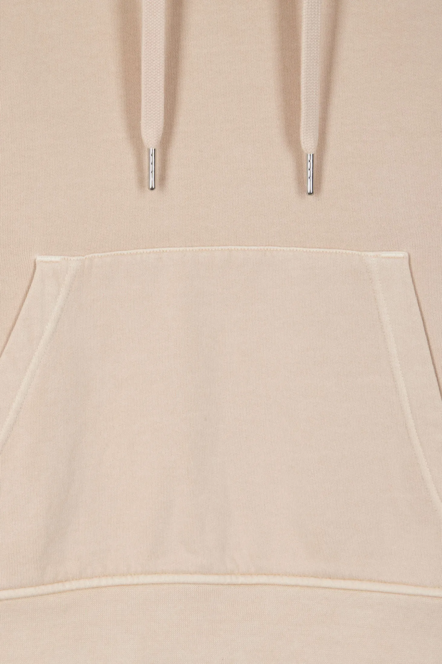 Oversize beige unisex dyed cotton fleece hoodie
