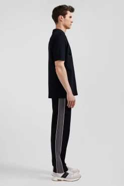 Oversize black short-sleeved cotton T-shirt with Eden Park Rugby print