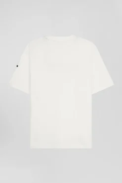 Oversize ecru Eden Park French Flair cotton short-sleeved T-shirt