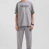 Oversize grey Eden Park French Flair cotton short-sleeved T-shirt
