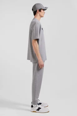 Oversize grey Eden Park French Flair cotton short-sleeved T-shirt