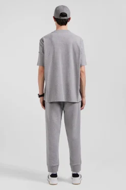 Oversize grey Eden Park French Flair cotton short-sleeved T-shirt