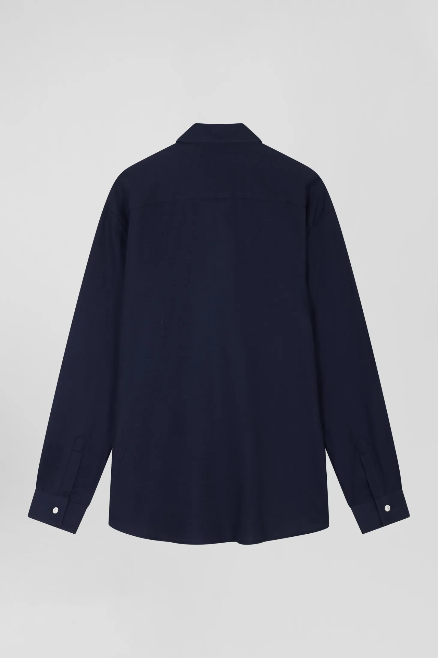 Oversize indigo cotton and cashmere shirt
