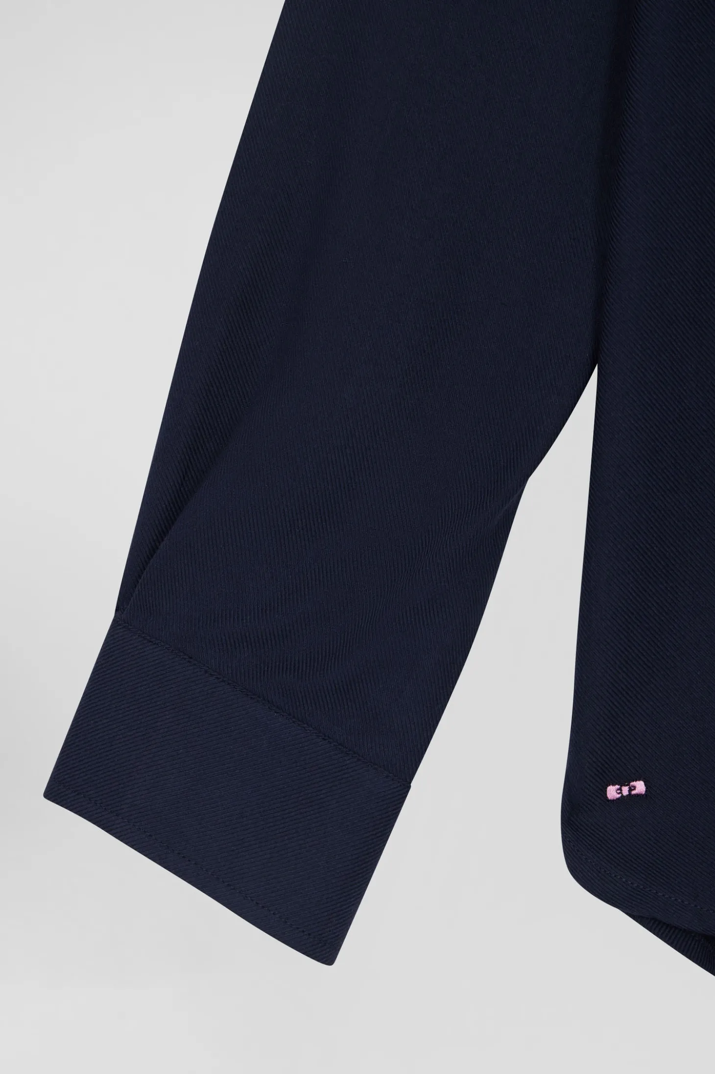 Oversize indigo cotton and cashmere shirt