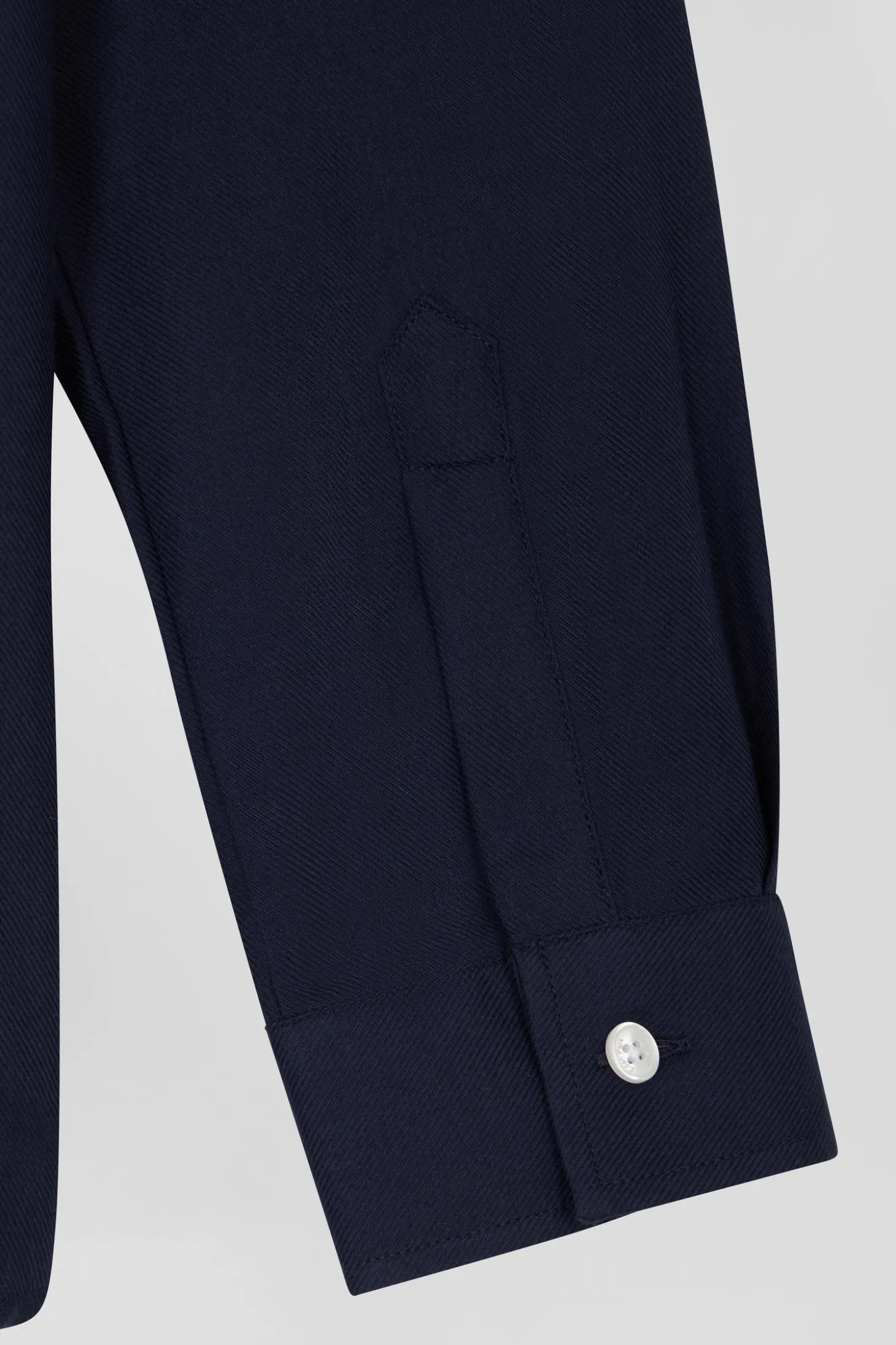 Oversize indigo cotton and cashmere shirt