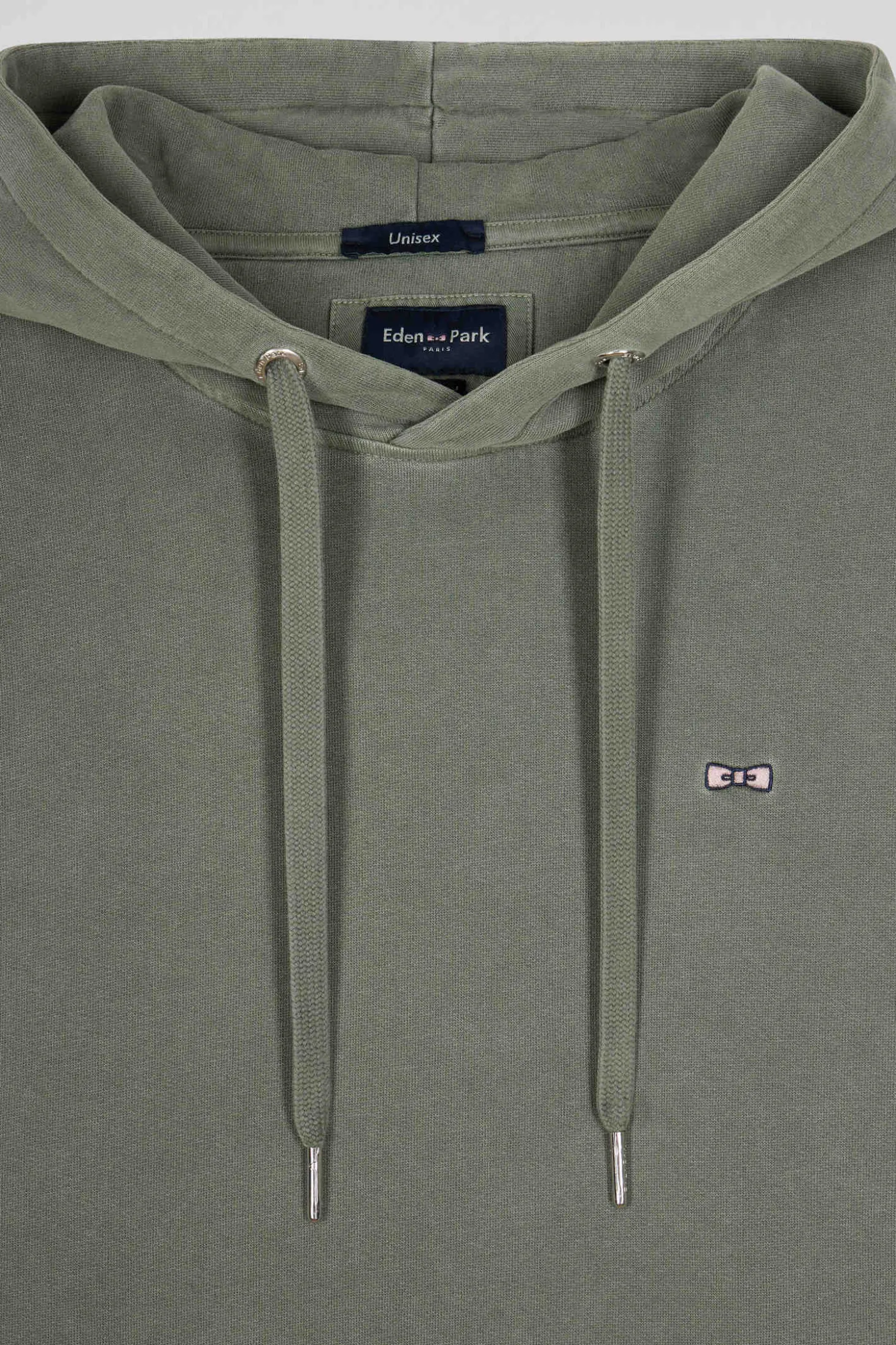 Oversize khaki unisex dyed cotton fleece hoodie