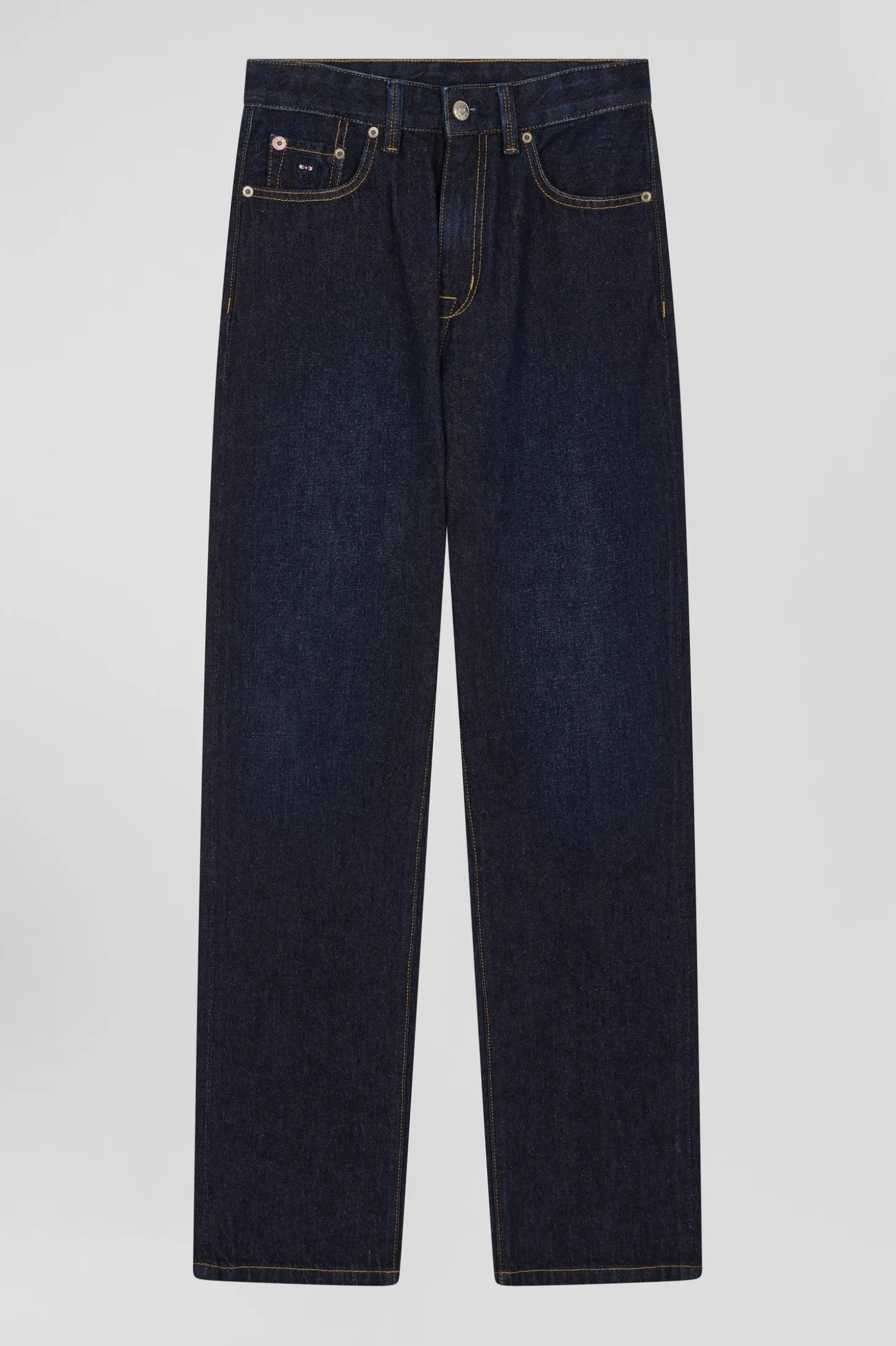 Oversize Navy blue cotton denim cargo jeans