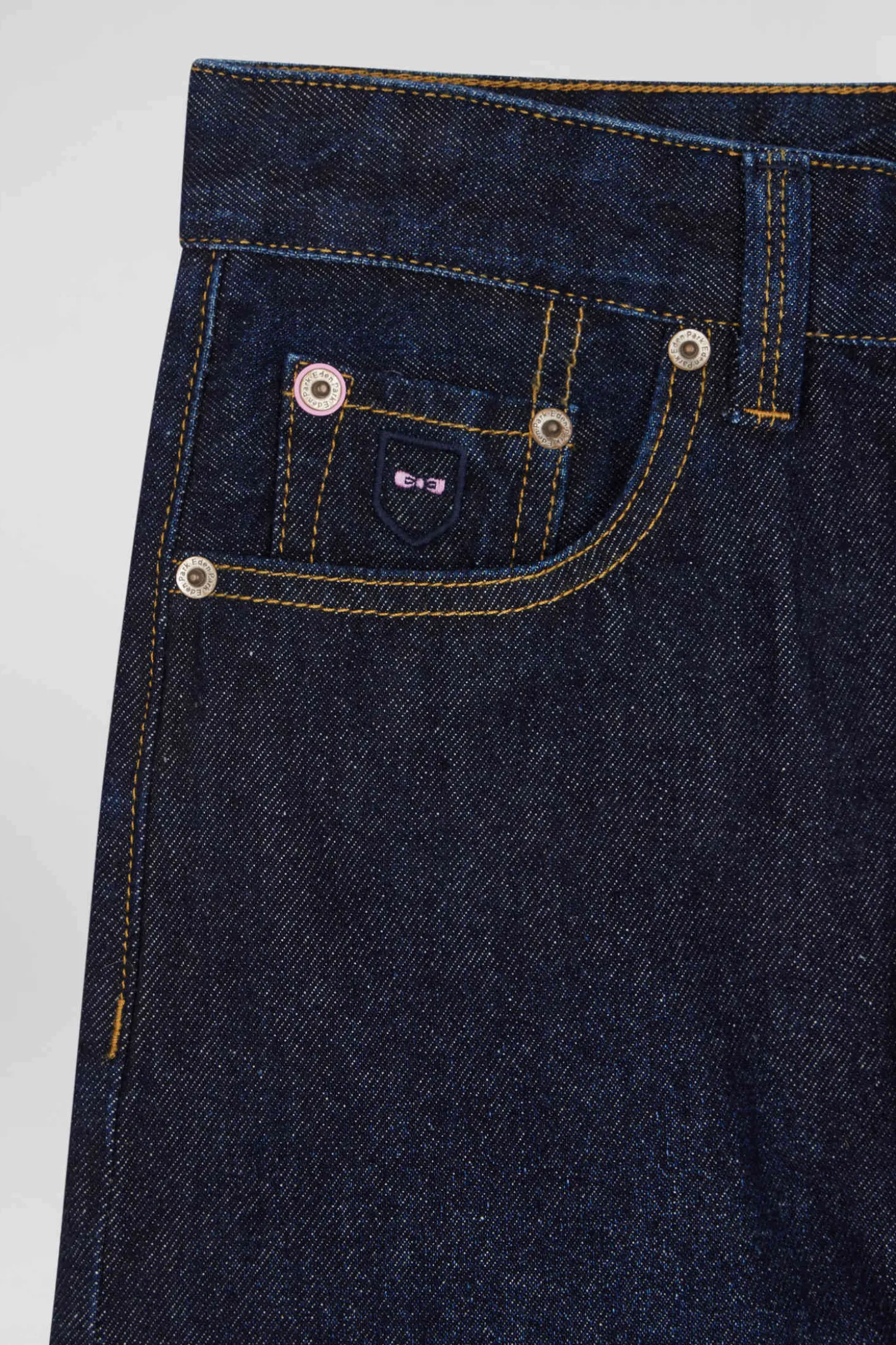 Oversize Navy blue cotton denim cargo jeans