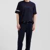 Oversize navy short-sleeved cotton T-shirt with Eden Park print