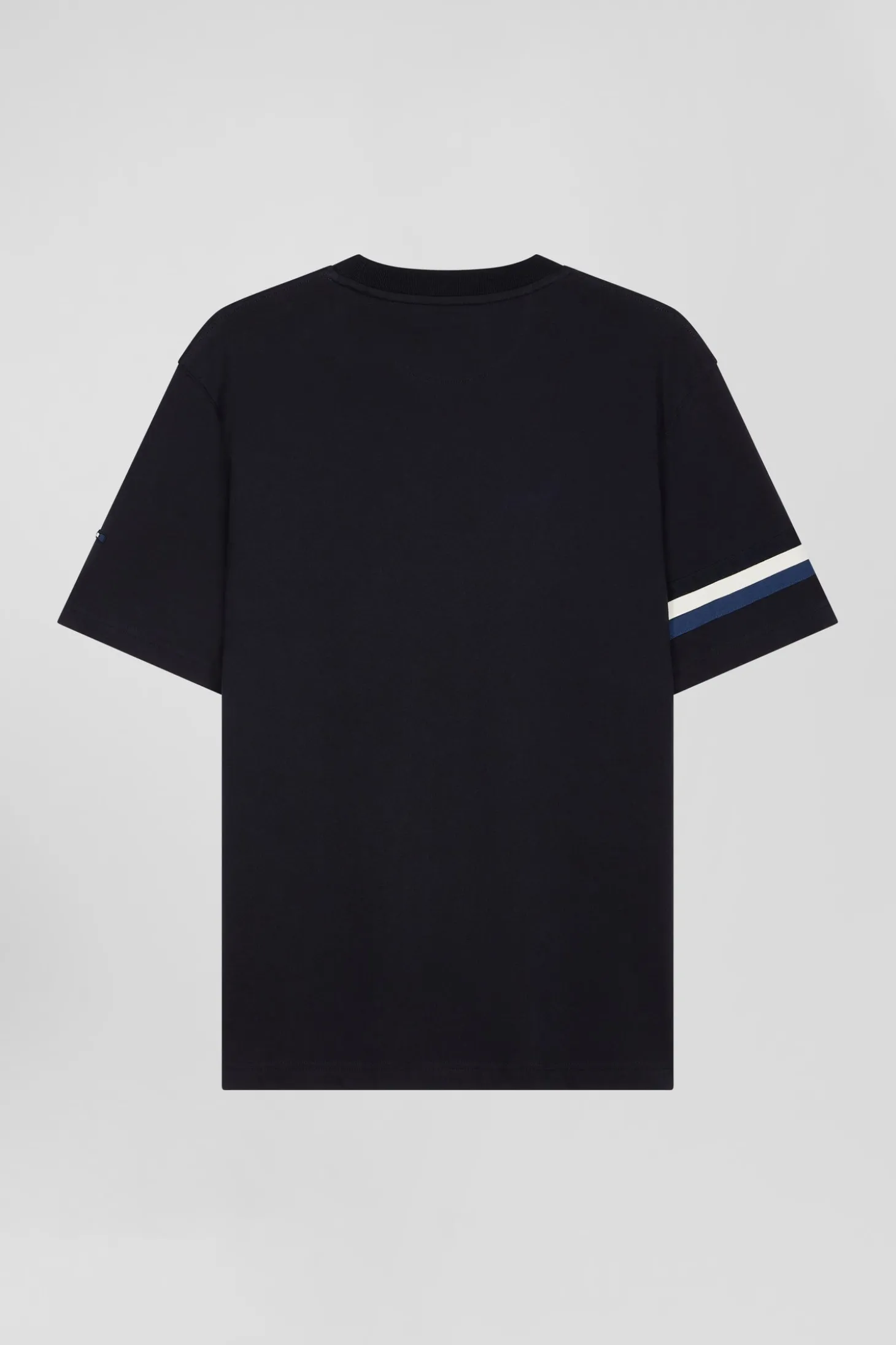 Oversize navy short-sleeved cotton T-shirt with Eden Park print