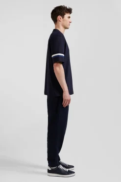 Oversize navy short-sleeved cotton T-shirt with Eden Park print