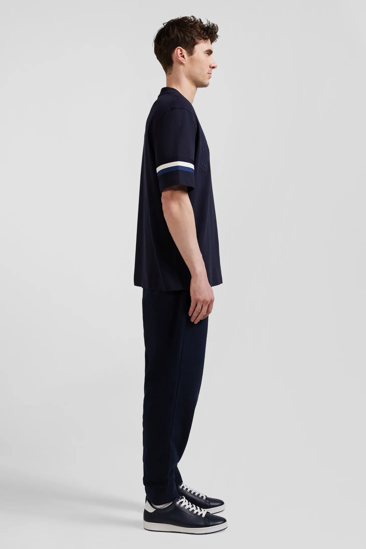 Oversize navy short-sleeved cotton T-shirt with Eden Park print