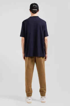 Oversize navy short-sleeved cotton T-shirt with Eden Park Rugby print
