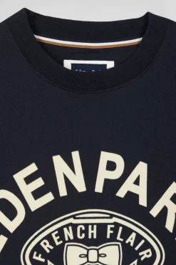 Oversize navy short-sleeved cotton T-shirt with Eden Park Rugby print