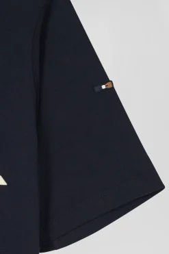 Oversize navy short-sleeved cotton T-shirt with Eden Park Rugby print