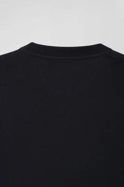 Oversize navy short-sleeved cotton T-shirt with Eden Park print