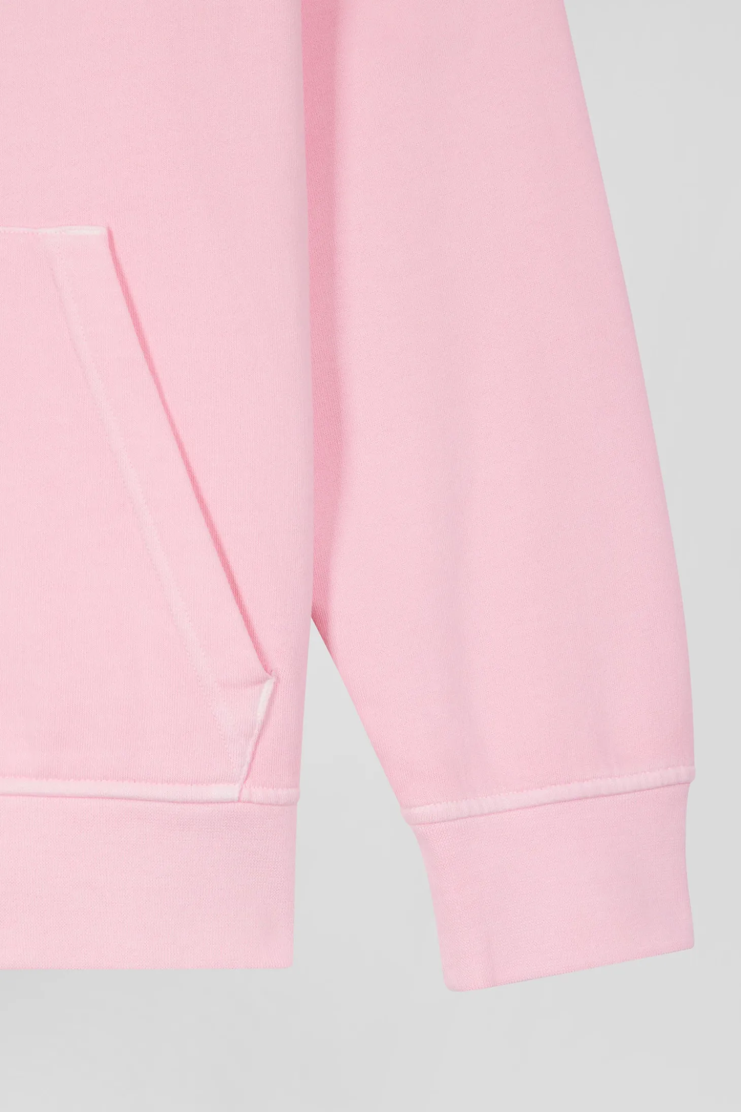 Oversize pink unisex dyed cotton fleece hoodie