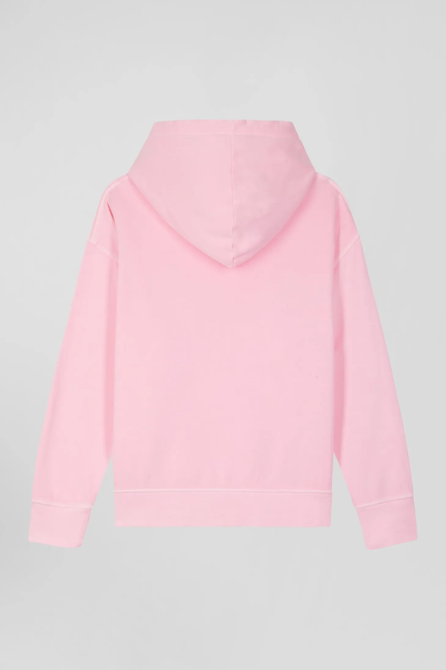 Oversize pink unisex dyed cotton fleece hoodie