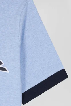 Oversize sky blue short-sleeved cotton T-shirt with Eden Park print