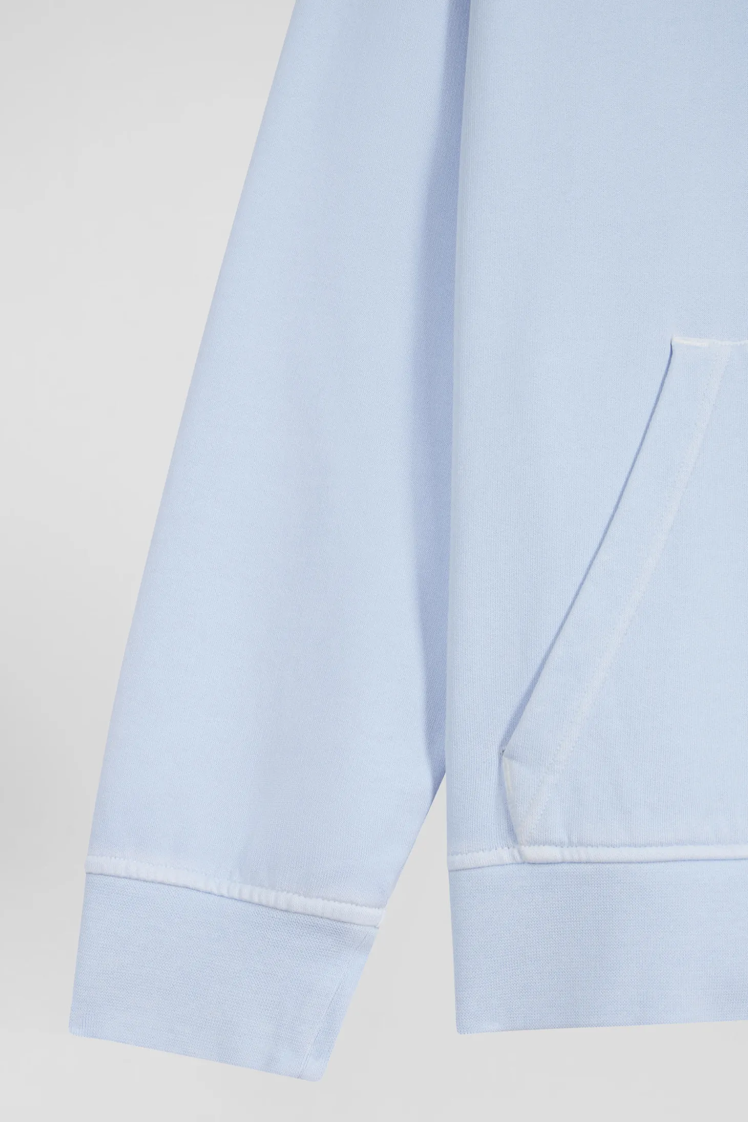 Oversize sky blue unisex dyed cotton fleece hoodie
