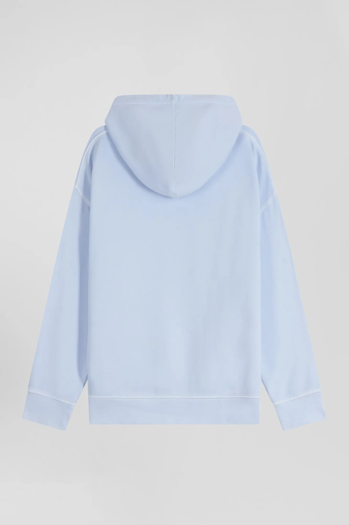 Oversize sky blue unisex dyed cotton fleece hoodie