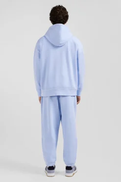 Oversize sky blue unisex dyed cotton fleece hoodie