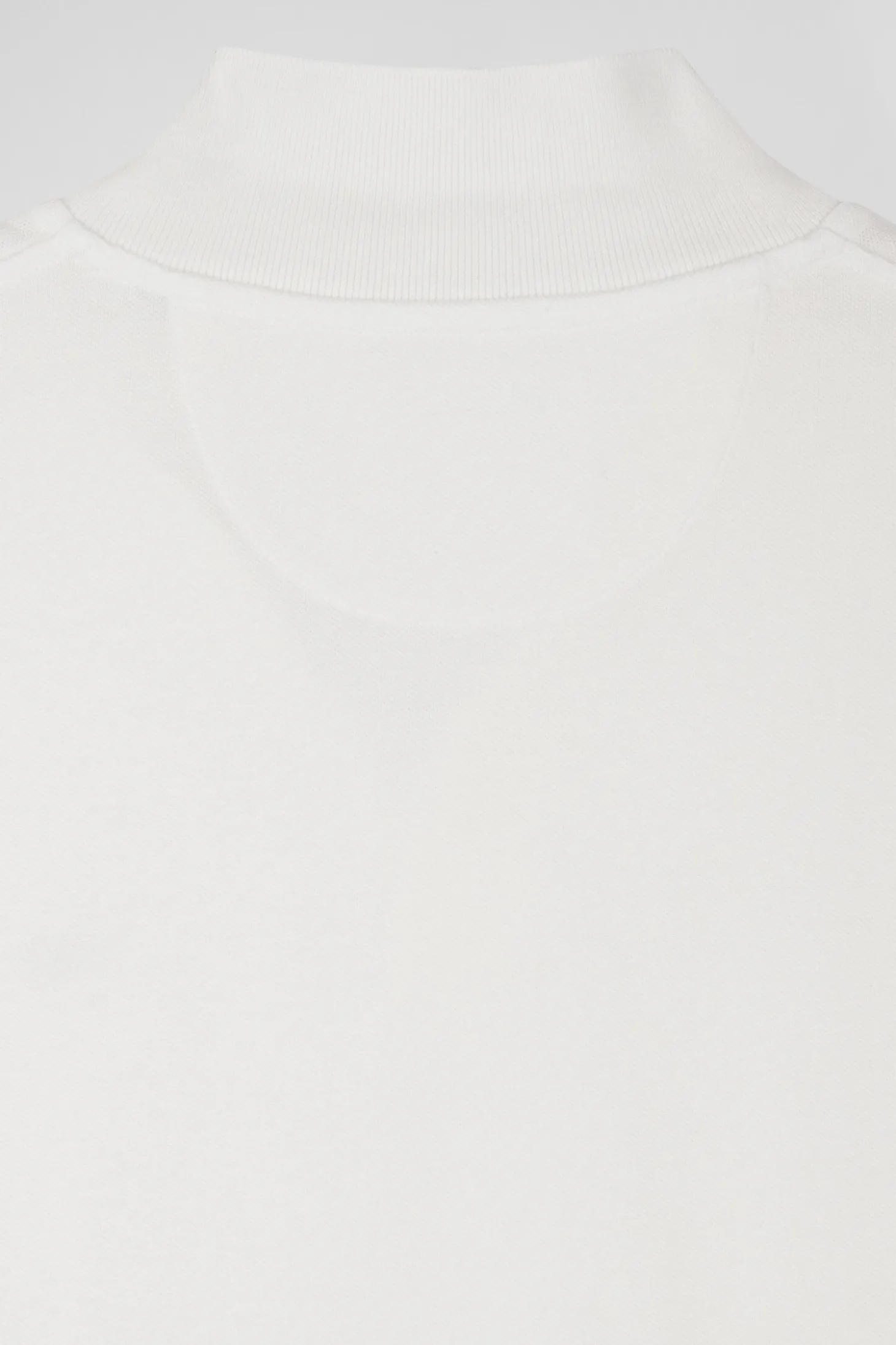 Oversized ecru unisex short-sleeved cotton piqué polo shirt