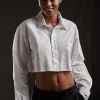 PAP'Atelier cropped white cotton shirt