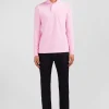 Pink cotton polo with contrasting neck