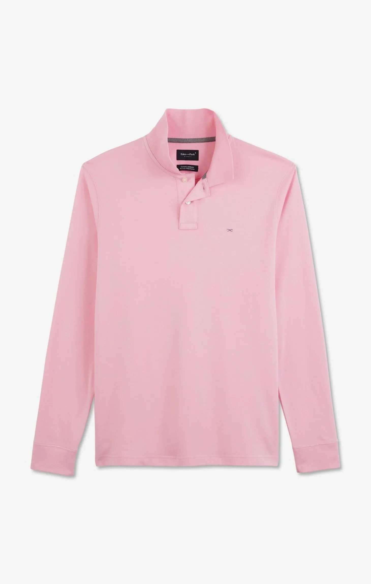 Pink cotton polo with contrasting neck