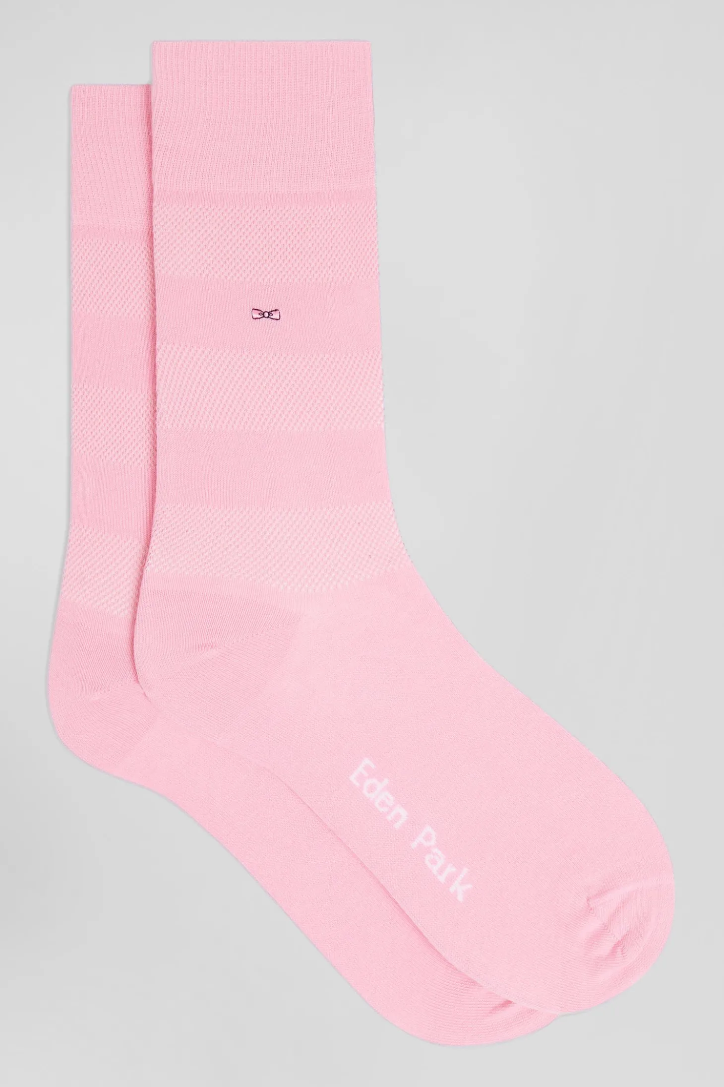 Pink socks with knit plays in stretch cotton