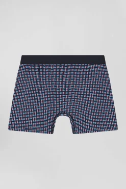 Pink stretch cotton boxers with micro patterns