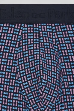 Pink stretch cotton boxers with micro patterns