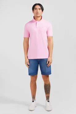 Pink stretch pima cotton polo