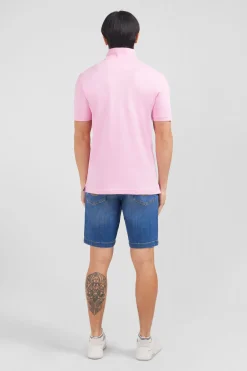 Pink stretch pima cotton polo