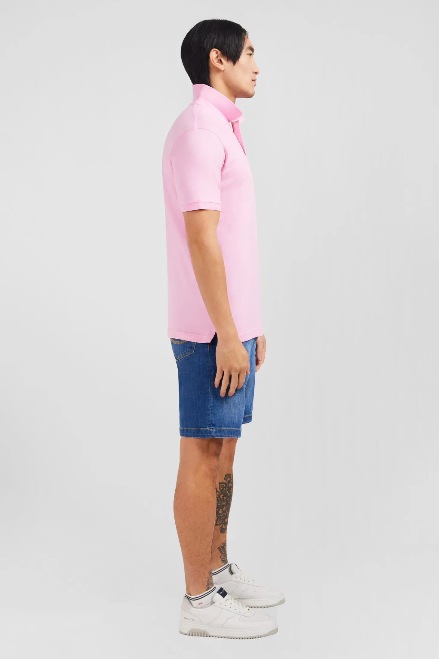 Pink stretch pima cotton polo
