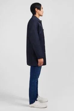 Plain navy raincoat