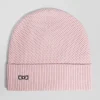 Plain pink knitted cotton beanie