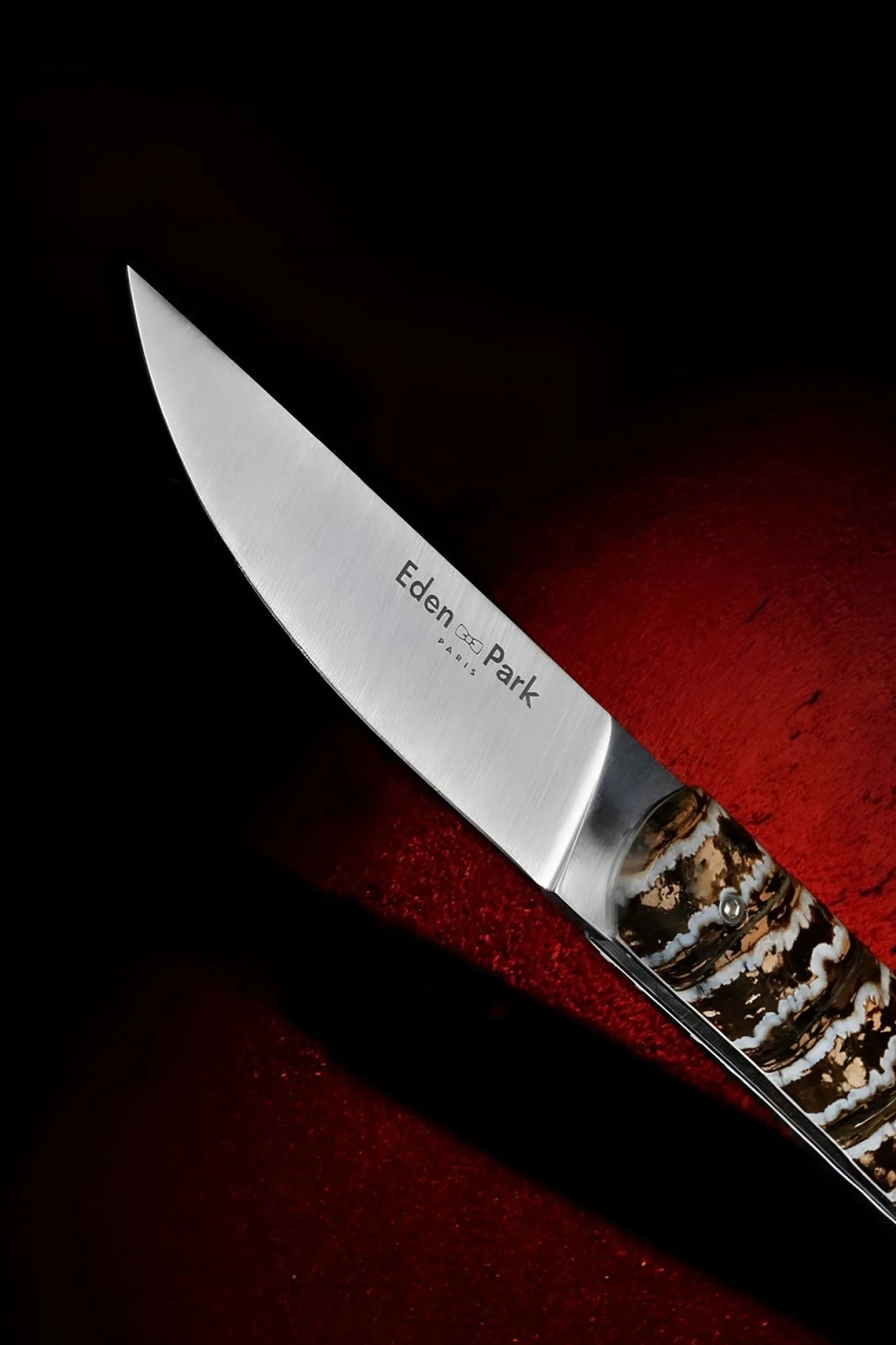 Pocket knife with beige Mammoth Molar handle