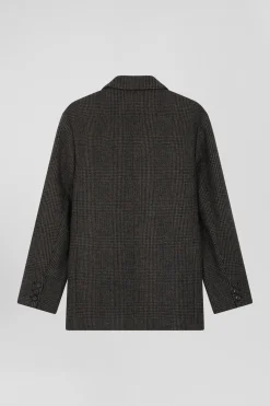 Prince of Wales wool blend blazer Oversized fit