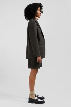 Prince of Wales wool blend blazer Oversized fit