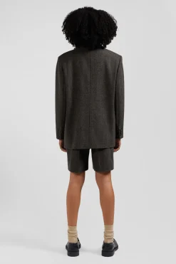 Prince of Wales wool blend blazer Oversized fit
